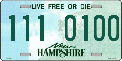 NH license plate 1110100