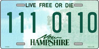 NH license plate 1110110