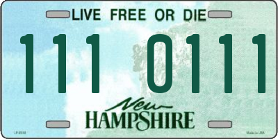 NH license plate 1110111