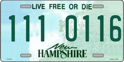 NH license plate 1110116