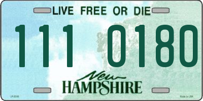 NH license plate 1110180