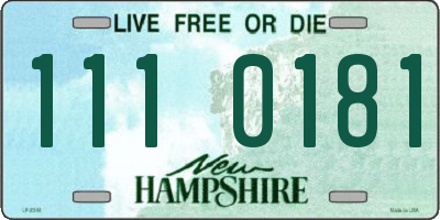 NH license plate 1110181