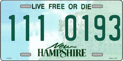 NH license plate 1110193