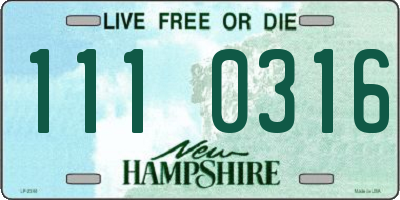 NH license plate 1110316