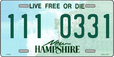 NH license plate 1110331