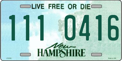 NH license plate 1110416