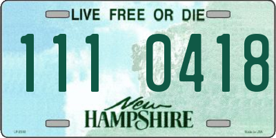 NH license plate 1110418