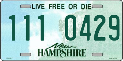 NH license plate 1110429