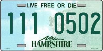 NH license plate 1110502