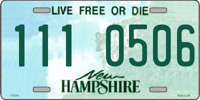 NH license plate 1110506