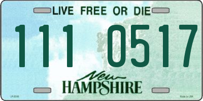 NH license plate 1110517