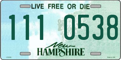 NH license plate 1110538