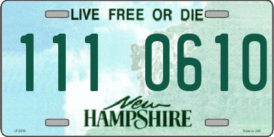NH license plate 1110610