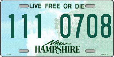 NH license plate 1110708