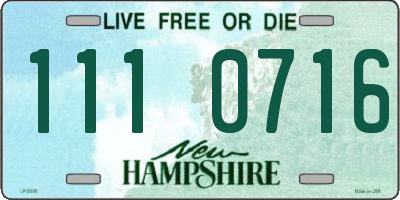 NH license plate 1110716