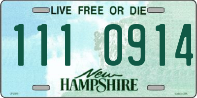 NH license plate 1110914