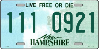 NH license plate 1110921