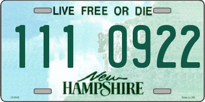 NH license plate 1110922