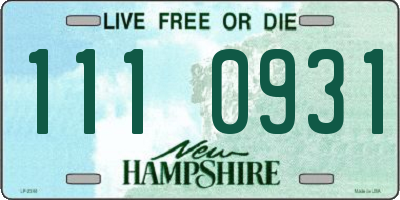 NH license plate 1110931