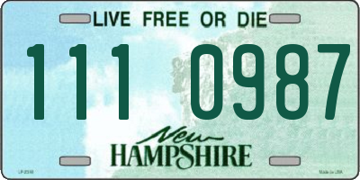 NH license plate 1110987