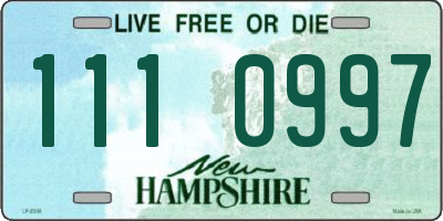 NH license plate 1110997
