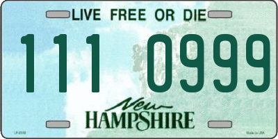 NH license plate 1110999