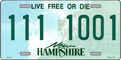 NH license plate 1111001