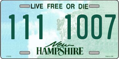 NH license plate 1111007