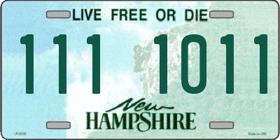 NH license plate 1111011