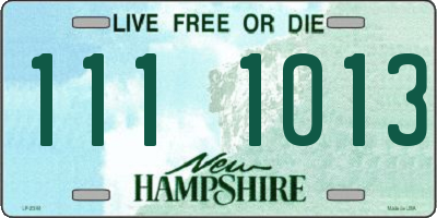 NH license plate 1111013