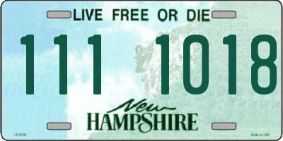 NH license plate 1111018