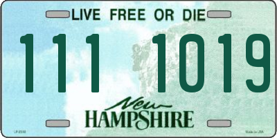 NH license plate 1111019