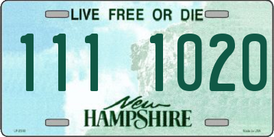NH license plate 1111020