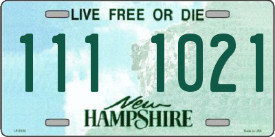 NH license plate 1111021