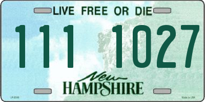 NH license plate 1111027