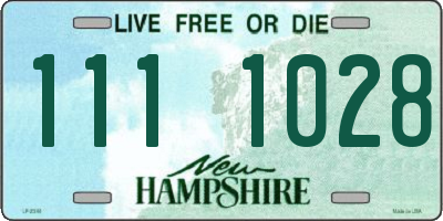 NH license plate 1111028