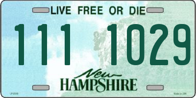 NH license plate 1111029