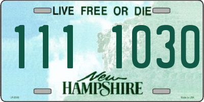 NH license plate 1111030