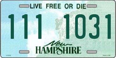 NH license plate 1111031