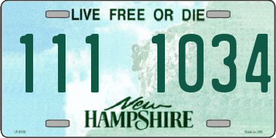 NH license plate 1111034