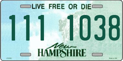 NH license plate 1111038