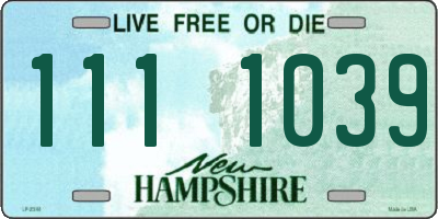 NH license plate 1111039