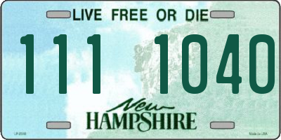 NH license plate 1111040
