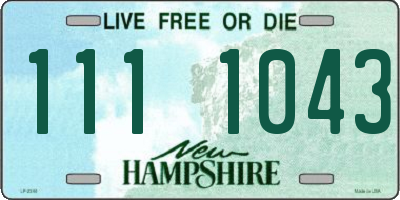 NH license plate 1111043