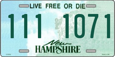 NH license plate 1111071
