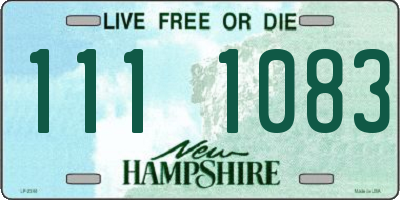 NH license plate 1111083