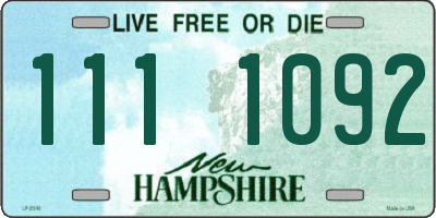 NH license plate 1111092
