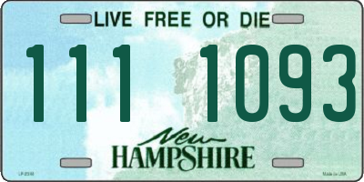 NH license plate 1111093