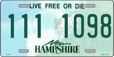 NH license plate 1111098