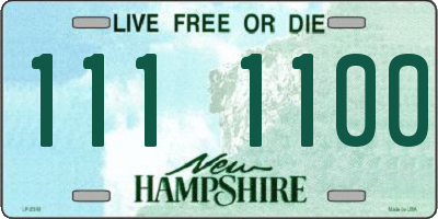 NH license plate 1111100